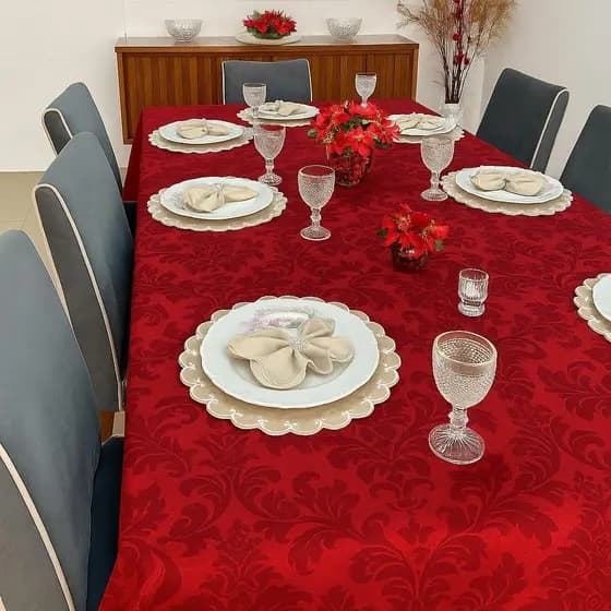 Toalha De Mesa Jacquard 8 e 10 lugares