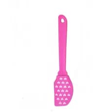 Espátula Pão Duro Rosa com Coração em Silicone