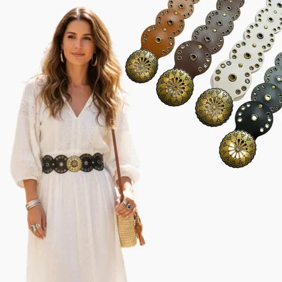 Cinto Boho Chic Country Feminino Bola Bonito Lançamento Moda Sertanejo Ouro Velho - Mandala