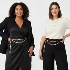 Cinto Feminino Corrente Metal Dourado Perola Elegante Casual para Vestidos Saias e Calça do PP ao Plus Size- Perola