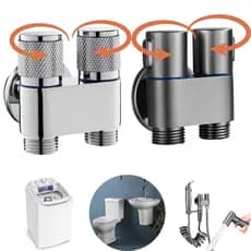 Registro Duplo Válvula Dupla Saída De Água 100% Metal Inox Ducha Banheiro Vazo