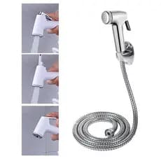 Ducha Higiênica Completa Com Engate Flexível inox / Gatilho ABS Cromado 1/4 De Volta