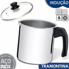 Fervedor Leiteira de AÇO INOX Tramontina Allegra Indução - 12cm 1,4 Litros Com Tampa Opcional