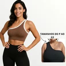 Top Academia Feminino Plus Size Regata fitness cropped Canelado mula manca