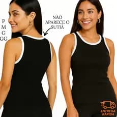 Blusa regata feminina canelada camiseta básica elegante moda gringa envio imediato