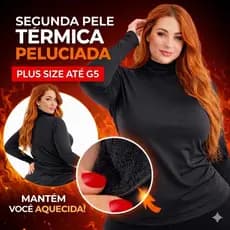 Blusa de Frio Feminina cacharrel  Plus size segunda pele Térmica camiseta manga longa pelúciada