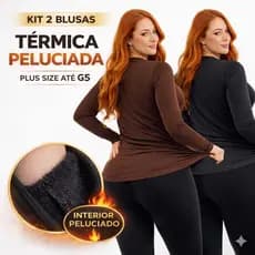 Kit 2 Blusas Térmicas Plus size Feminina Segunda pele manga longa meia estação