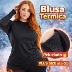 Blusa Térmica plus size feminina Segunda Pele de frio pelúciada até g5 camiseta flanelada inverno