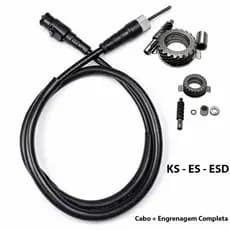 Cabo Velocimetro + Engrenagem Velocimetro Titan 150 Fan 150 2004 Até 2013 KS ES ESD