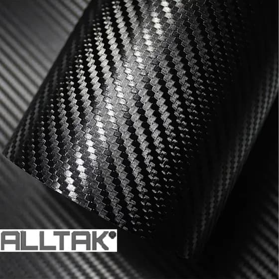 Adesivo Envelopamento Automotivo Fibra de Carbono Preto 3D Alltak