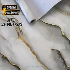 Papel de Parede Mármore Dourado Adesivo 5m a 25m Sala Quarto Decoração Pedra Marmore Luxo