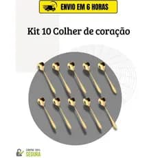 Colher Coração dourada Fofa Luxo para Cozinha Mesa Posta Café Sobremesa Chá