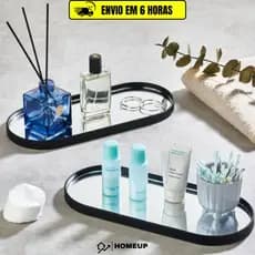 Bandeja Espelhada Banheiro Lavabo Bandeja Multiuso Decorativa