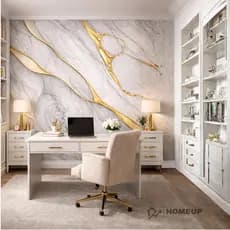 Papel de Parede Adesivo Marmorizado Dourado luxo 5 Metros Envelopamento Mármore  Autocolante Decor