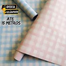 Papel de Parede Adesivo Xadrez Rosa e Azul 5m x 45cm Fácil Aplicação Infantil Quarto Bebê Sala