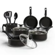 Jogo 9 Pçs Panela Cacarola Conjunto Antiaderente Tampa Vidro Teflon Cozinha Alimentos Qualidade