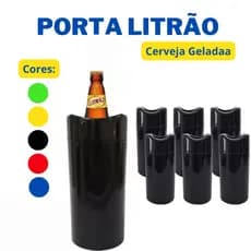 Porta Garrafa Litro Kit 12 ou 6 Camisinha Cerveja 1000ml Térmico Isopor Litrão