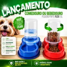 Comedouro Ração Bebedouro Automático Flex 1.5L Cachorro Gato Cães Cachorro Coelho Acessório Cão Rosa