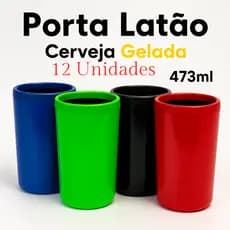 Porta Lata 473ml Latão Manta Térmico Camada dupla Kit 12 Unidades