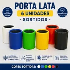 Kit 6 Porta Lata Térmico 350ml Sortido Isopor Cerveja Refrigerante Sortido