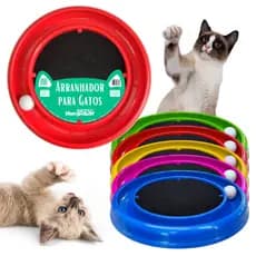 Arranhador Interativo Redondo para Gato Relax com Bolinha Antiestresse