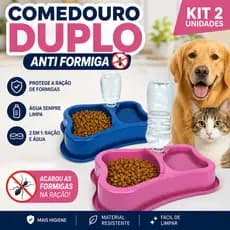 Kit 2 Comedouro Bebedouro Automático Duplo Anti Formiga Cachorro Gato