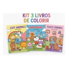 Kit 3 Livros De Colorir Fofos Infantil Adulto 3x 16 Folhas Grossa