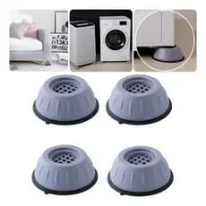 Kit 04 Pés Máquina Lavar Móveis Fogão Anti Vibração Suporte