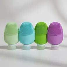 Kit 04 Frascos Silicone Esponja Maquiagem Viagem Academia