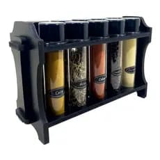 Porta temperos organizador kit 10 tubetes condimentos + ETIQUETAS