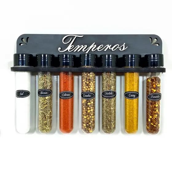 Porta temperos de parede kit suporte condimentos com potes + ETIQUETAS
