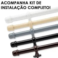 Kit suporte Varão 1,50 Metros De Cortina 19mm Completo e Resistente Várias Cores quarto escritório