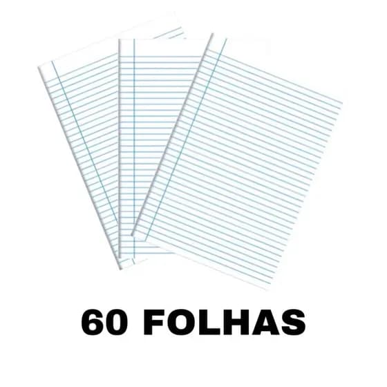 PAPEL FOLHA DE ALMAÇO COM PAUTA E MARGEM 60 FOLHAS