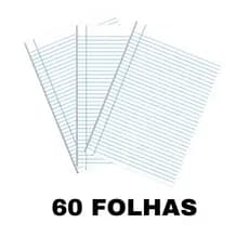 PAPEL FOLHA DE ALMAÇO COM PAUTA E MARGEM 60 FOLHAS