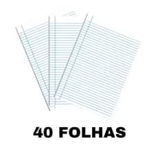 PAPEL FOLHA DE ALMAÇO COM PAUTA E MARGEM 40 FOLHAS