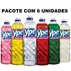 DETERGENTE YPÊ PACOTE C/ 6 UNIDADES 500ml LAVA-LOUÇAS LIQUIDO
