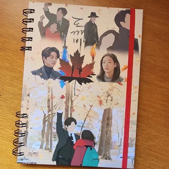 Caderno capa dura A5 Dorama Goblin com Gong-Yoo e Ji Eun-tak