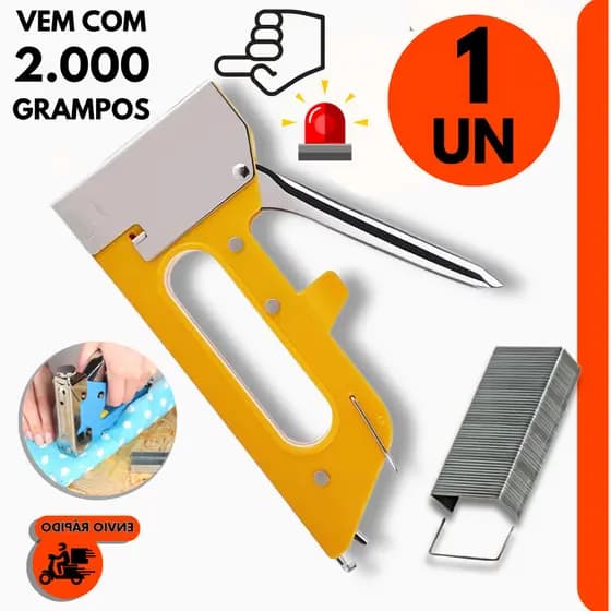 Grampeadores de Tapeceiro Manual Alta Pressão P/ Profissional Tapeceiro +  2.000 Grampos