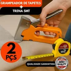 Kit Grampeador de Tapeceiro Manual Alta Pressão P/ Profissional Tapeceiro + Trena de 5mt