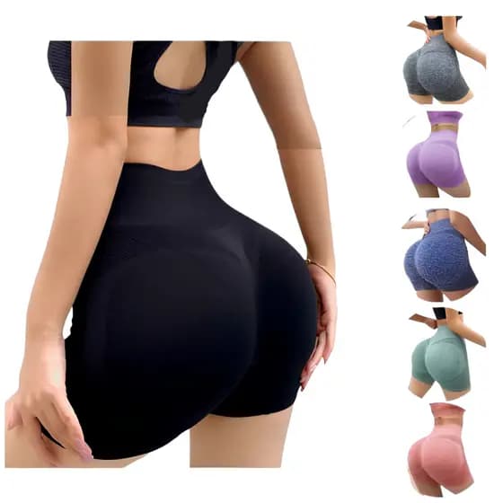 Shorts Levanta Bumbum Feminino Academia Yoga Fitness Push up Exercício Cintura Alta