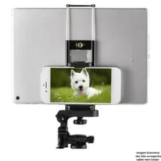 Suporte 2 em 1 SmartPhone e Tablet para Tripé e Bastões Selfie Celular