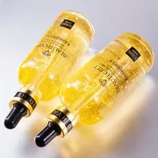 SÉRUM FACIAL 24K OURO: Niacinamida + Ácido Hialurônico, Antienvelhecimento e Redução de Poros