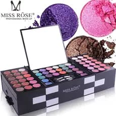 Paleta De Sombras Miss Rose 142-Colors 3 Tons De Blush E Pó Para Sobrancelha Kit De Maquiagem Profissional