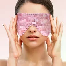 Máscara Facial de Quartzo Rosa 100% Natural - Massagem para Olhos, Relaxamento, Presente Feminino