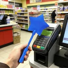 Varinha de cartão de crédito impressa em 3D Torneira retrátil para pagar estrela suporte de pagamento sem contato para