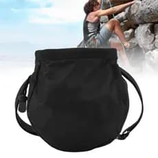 Saco de giz para escalada, tecido oxford, lã, à prova d\'água, armazenamento, academia, levantamento de peso, preto