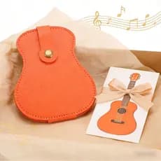 Funien Suporte para palhetas de guitarra elegante bolsa de armazenamento de couro PU 18 espaços para amantes presentes