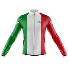 Camisa Ciclismo Copa Itália Manga Longa Zíper Full Decole Uv Bike Mtb
