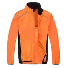 Jaqueta Corta Vento Com Bolsos Laterais Resistente Água Refletivos Zíper Fitness Laranja Decole