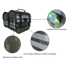 Alforge de moto 30 litros camuflado universal + capas de chuva